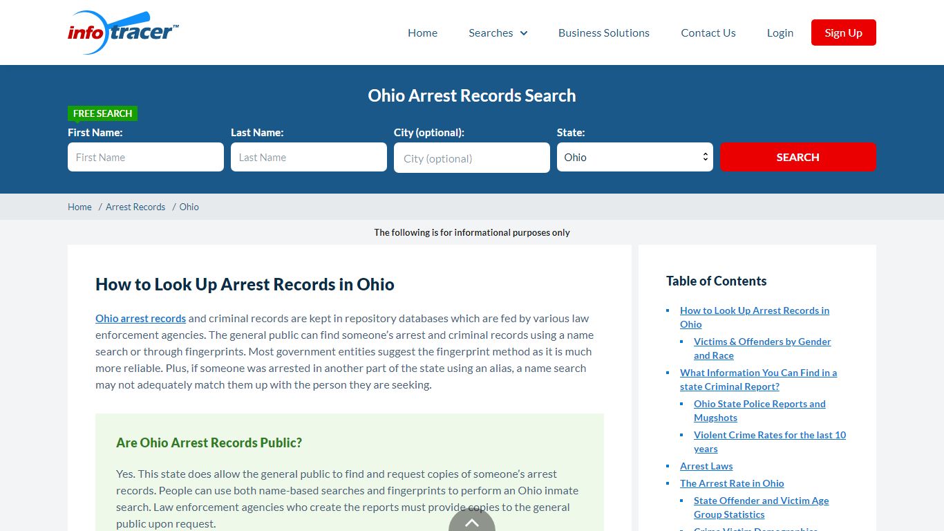 Ohio Arrest Records - Find OH Criminal Records Online Here - Infotracer.com